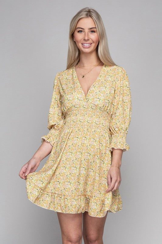 Nuvi Apparel Smocked floral dress