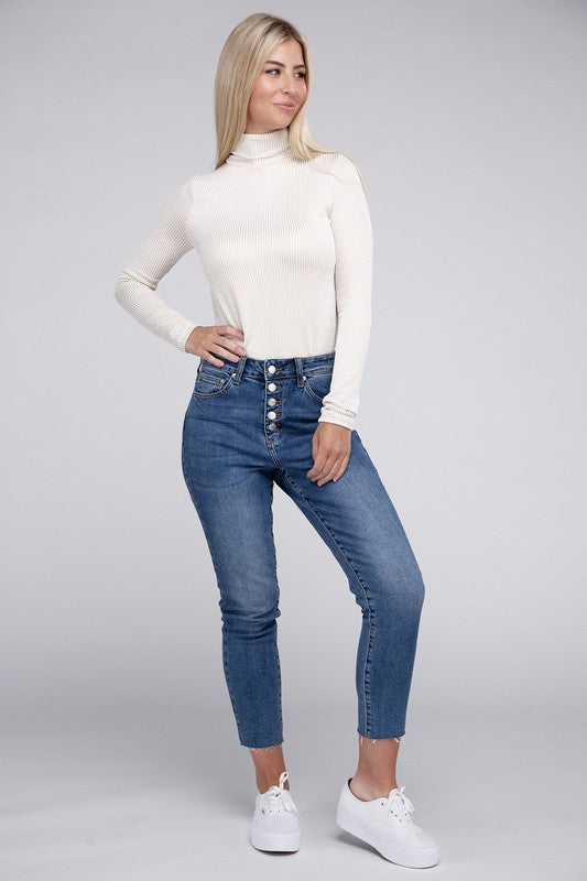 Load image into Gallery viewer, ZENANA Ribbed Turtle Neck Long Sleeve Top
