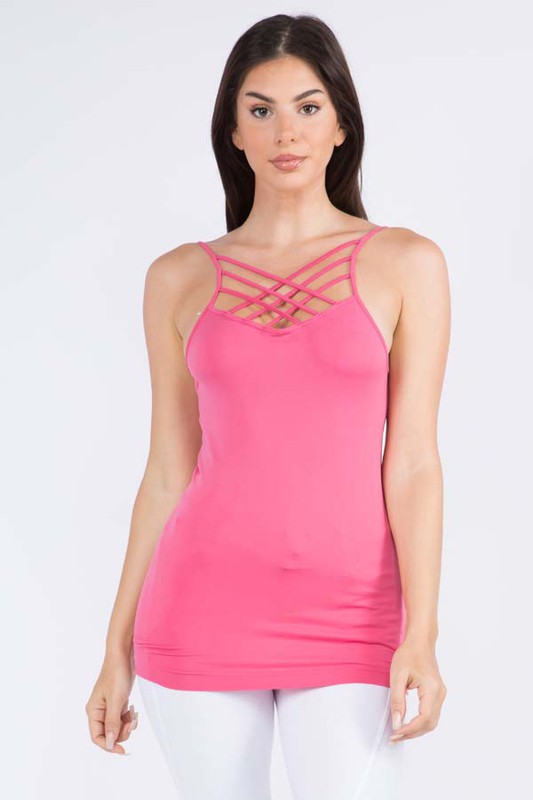 Yelete Seamless Triple Criss-Cross Front Cami