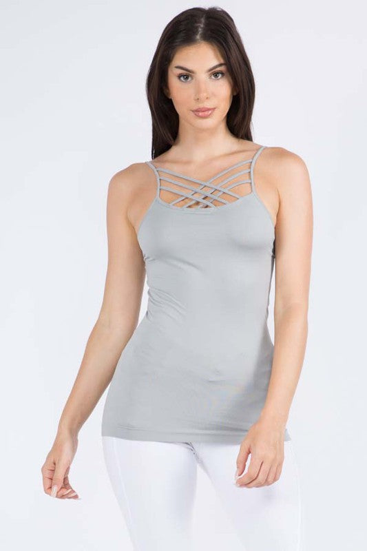 Yelete Seamless Triple Criss-Cross Front Cami