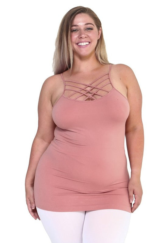 Yelete PLUS Seamless Triple Criss-Cross Front Cami