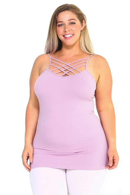 Yelete PLUS Seamless Triple Criss-Cross Front Cami