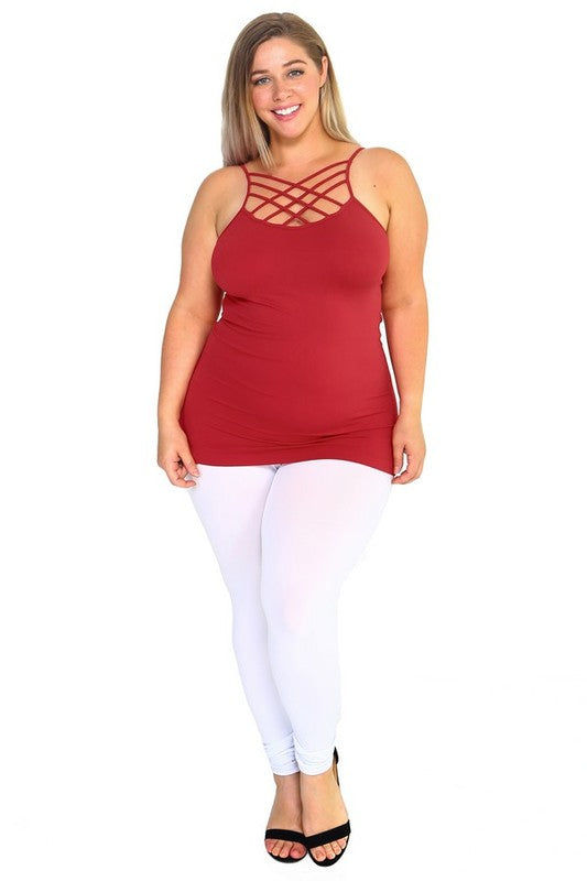 Yelete PLUS Seamless Triple Criss-Cross Front Cami