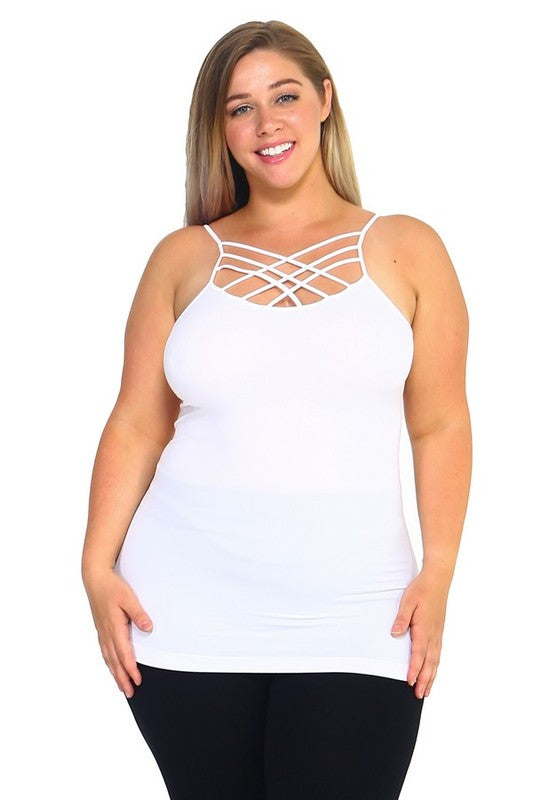 Yelete PLUS Seamless Triple Criss-Cross Front Cami