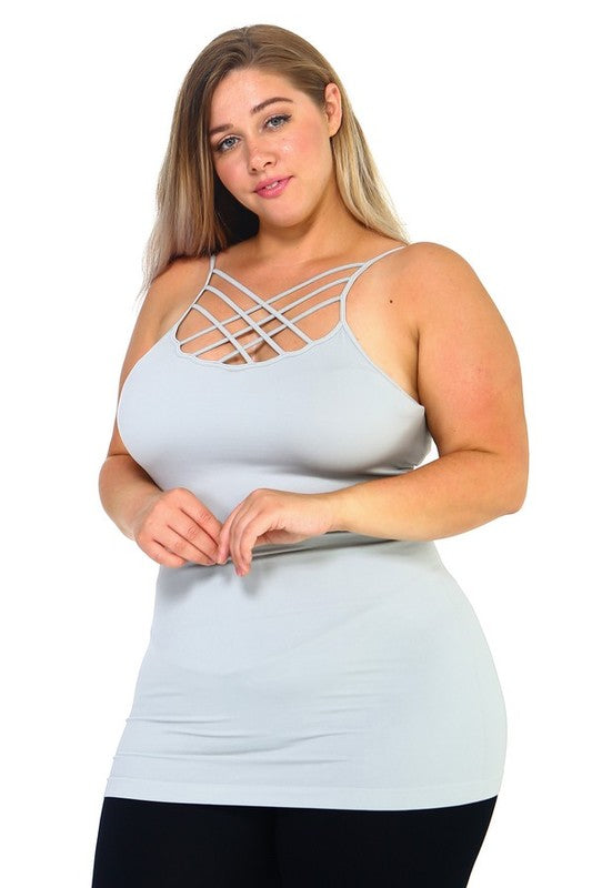 Yelete PLUS Seamless Triple Criss-Cross Front Cami