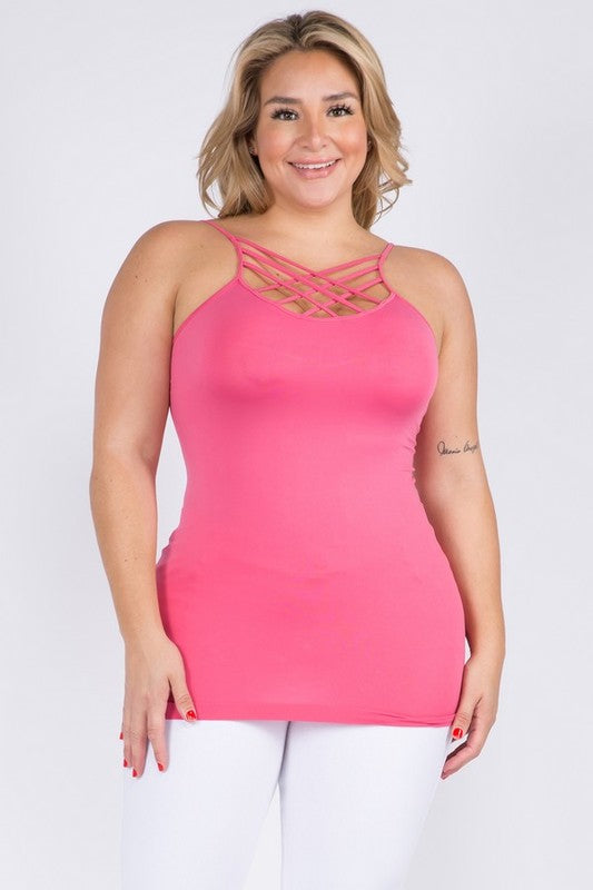 Yelete PLUS Seamless Triple Criss-Cross Front Cami