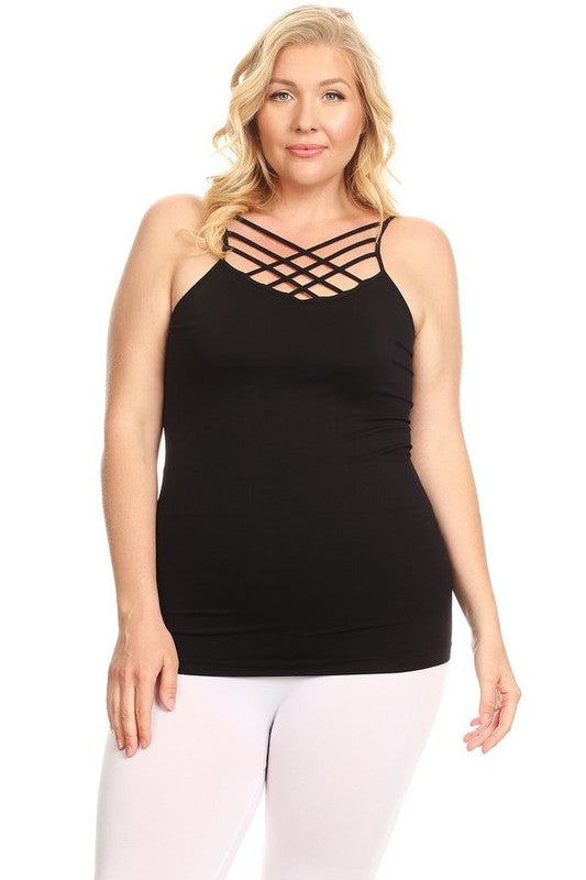 Yelete PLUS Seamless Triple Criss-Cross Front Cami