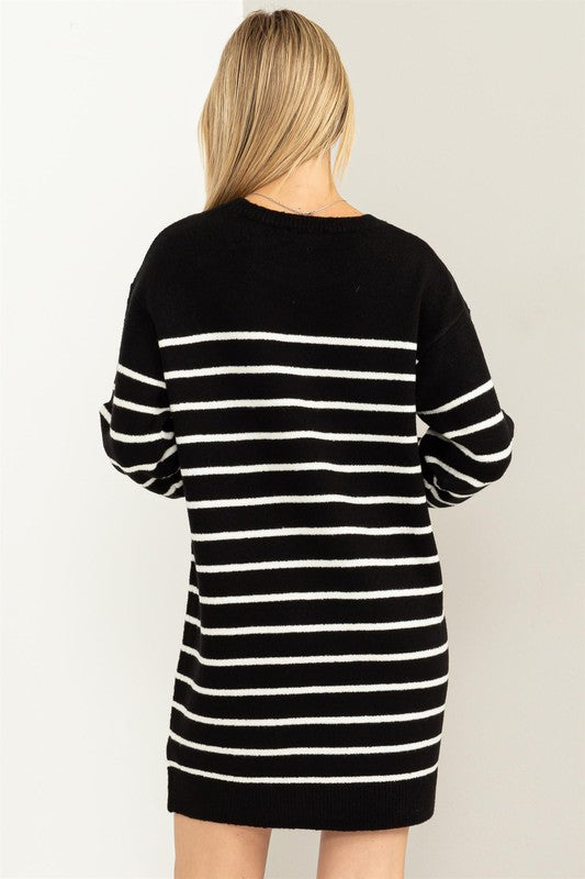 Load image into Gallery viewer, HYFVE Casually Chic Striped Sweater Dress
