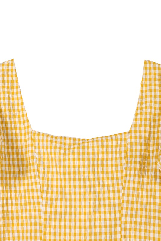 Lilou SS back strap dress - gingham