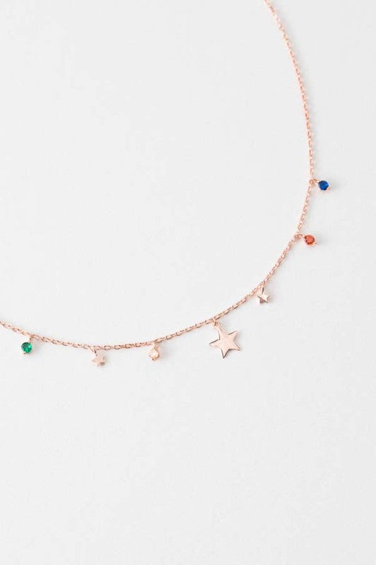 Lovoda Color the Night 14K Rose Gold Plated Necklace