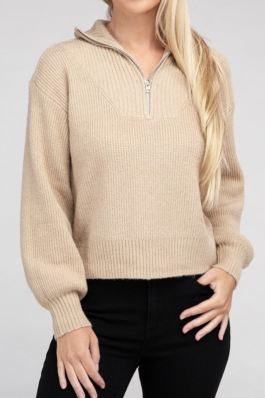 Ambiance Apparel Easy-Wear Half-Zip Pullover