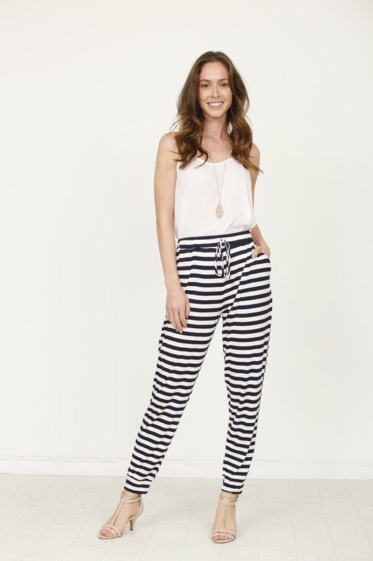 EG fashion Stripe Drawstring Jogger