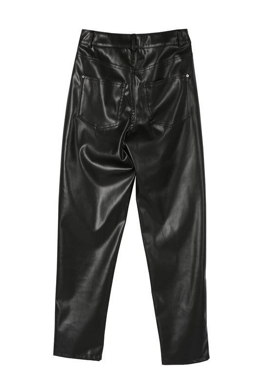 Lilou Vegan leather slim pants