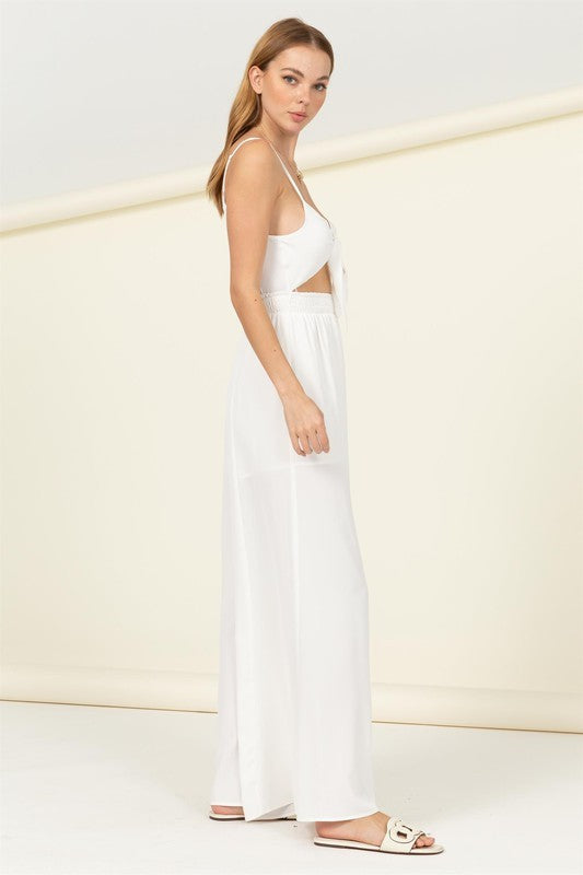 Load image into Gallery viewer, HYFVE Remember Me Front Sash Cutout Jumpsuit
