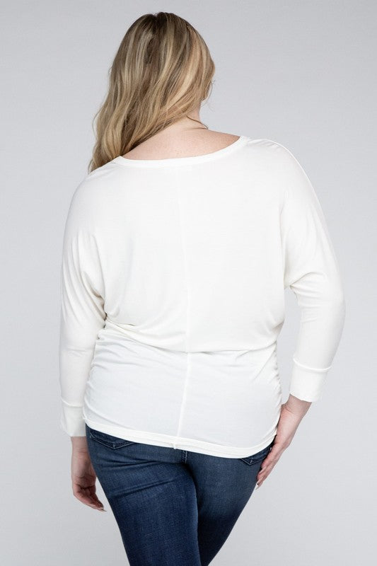 Load image into Gallery viewer, ZENANA Plus Luxe Rayon Boat Neck 3/4 Sleeve Top
