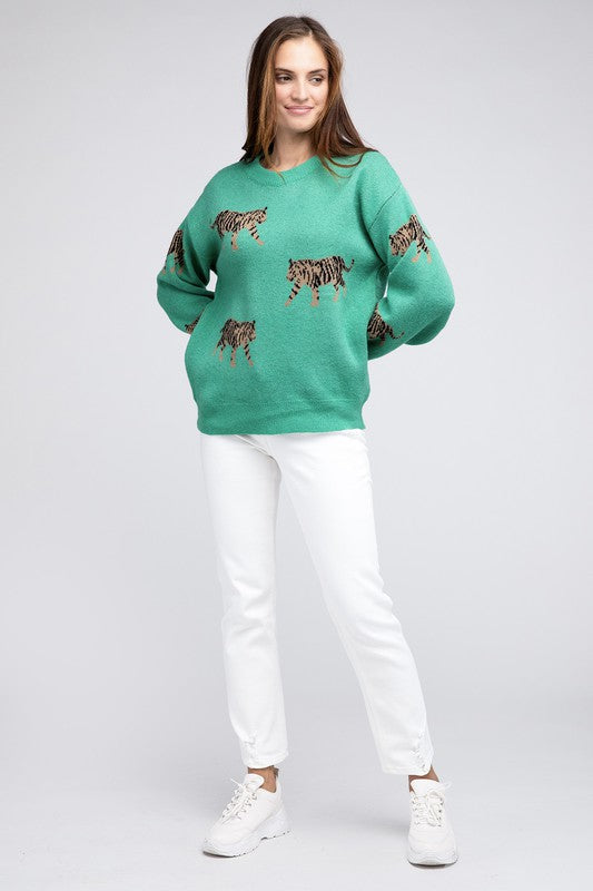Load image into Gallery viewer, BiBi Tiger Pattern Sweater
