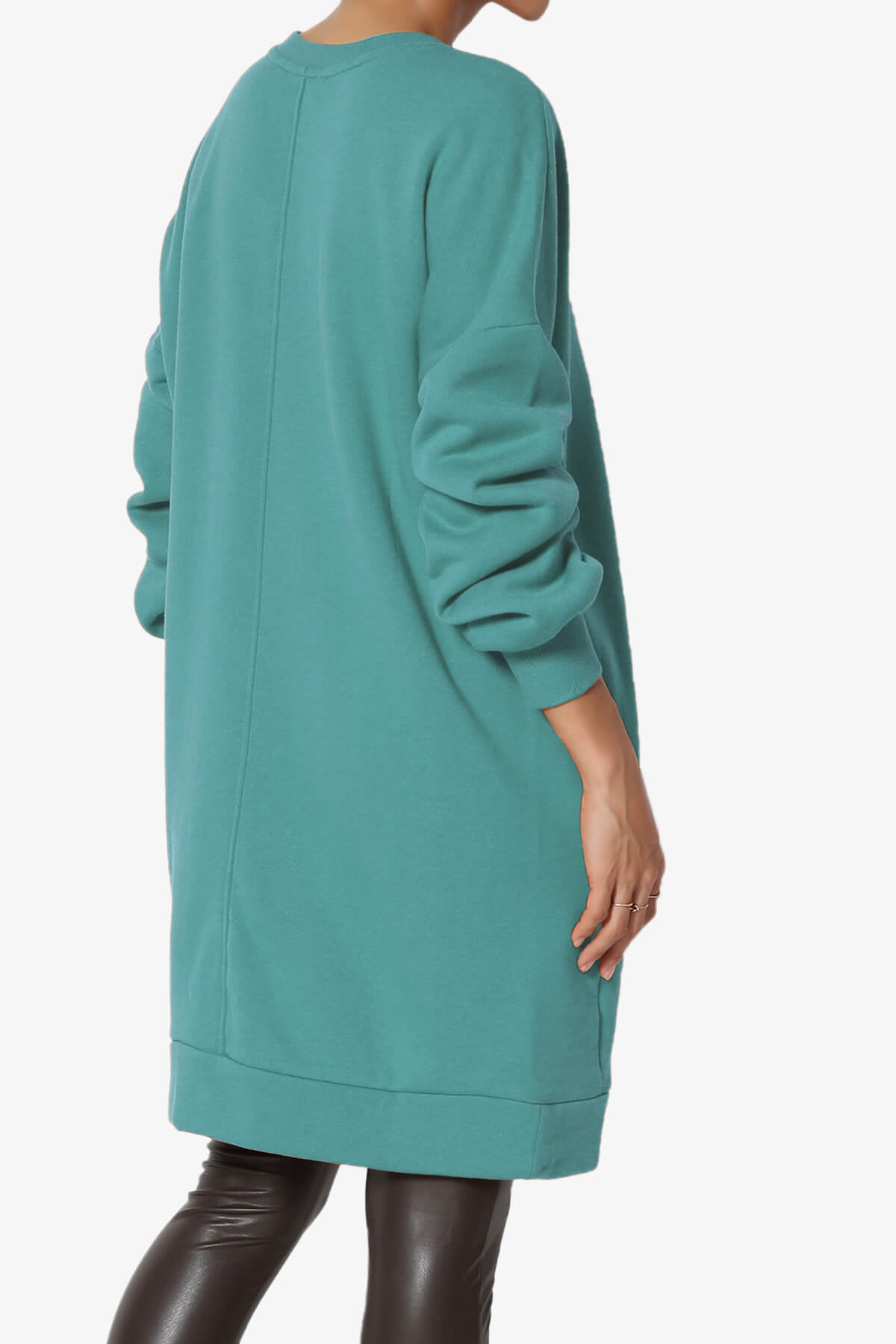 Accie Crew Neck Tunic Sweatshirt DUSTY TEAL_4