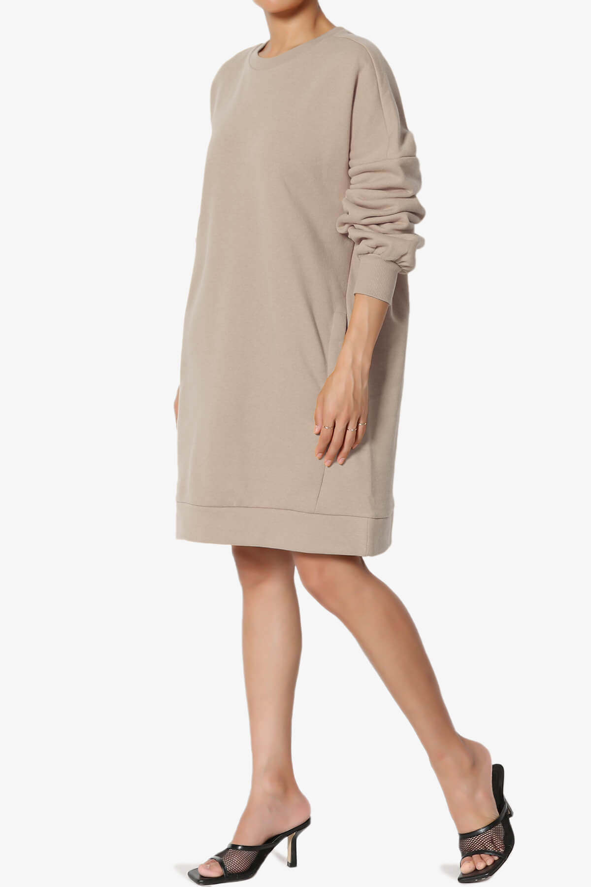 Accie Crew Neck Tunic Sweatshirt LIGHT MOCHA_3