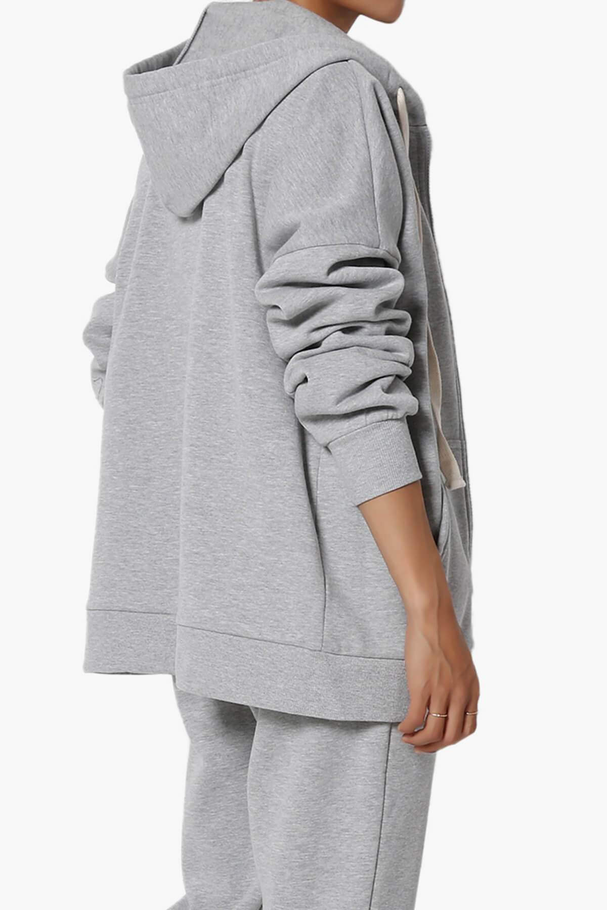 Accie Fleece Zip Hooded Jacket HEATHER GREY_4