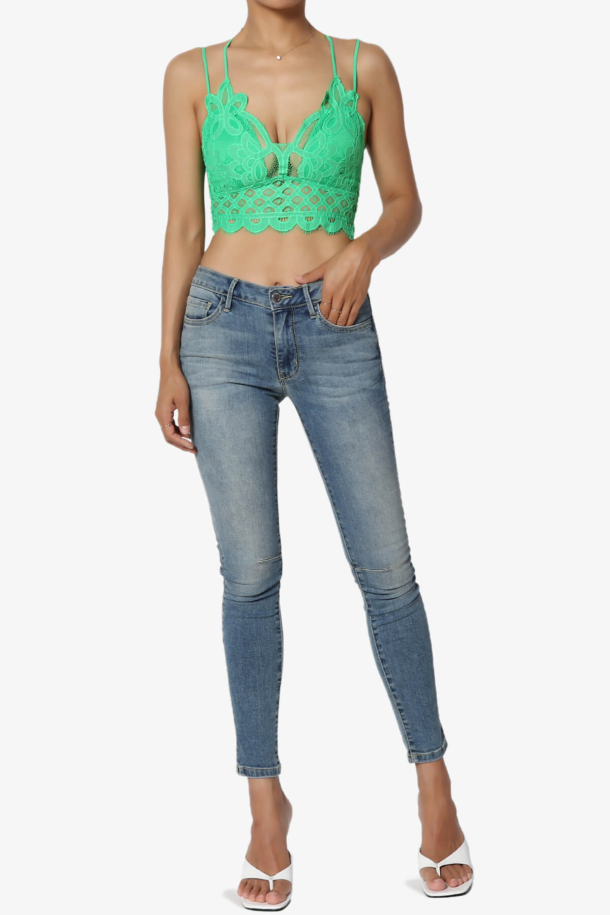 Adella Crochet Lace Bralette APPLE GREEN_6