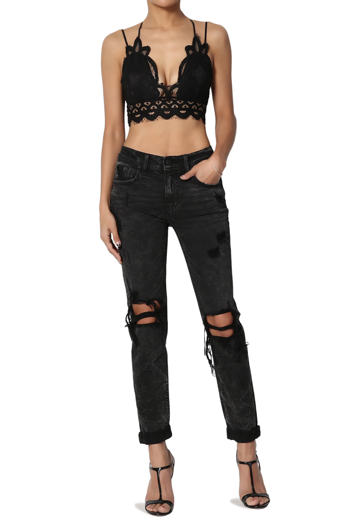 Adella Crochet Lace Bralette BLACK_6