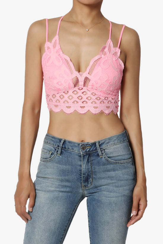 Adella Crochet Lace Bralette BRIGHT PINK_1