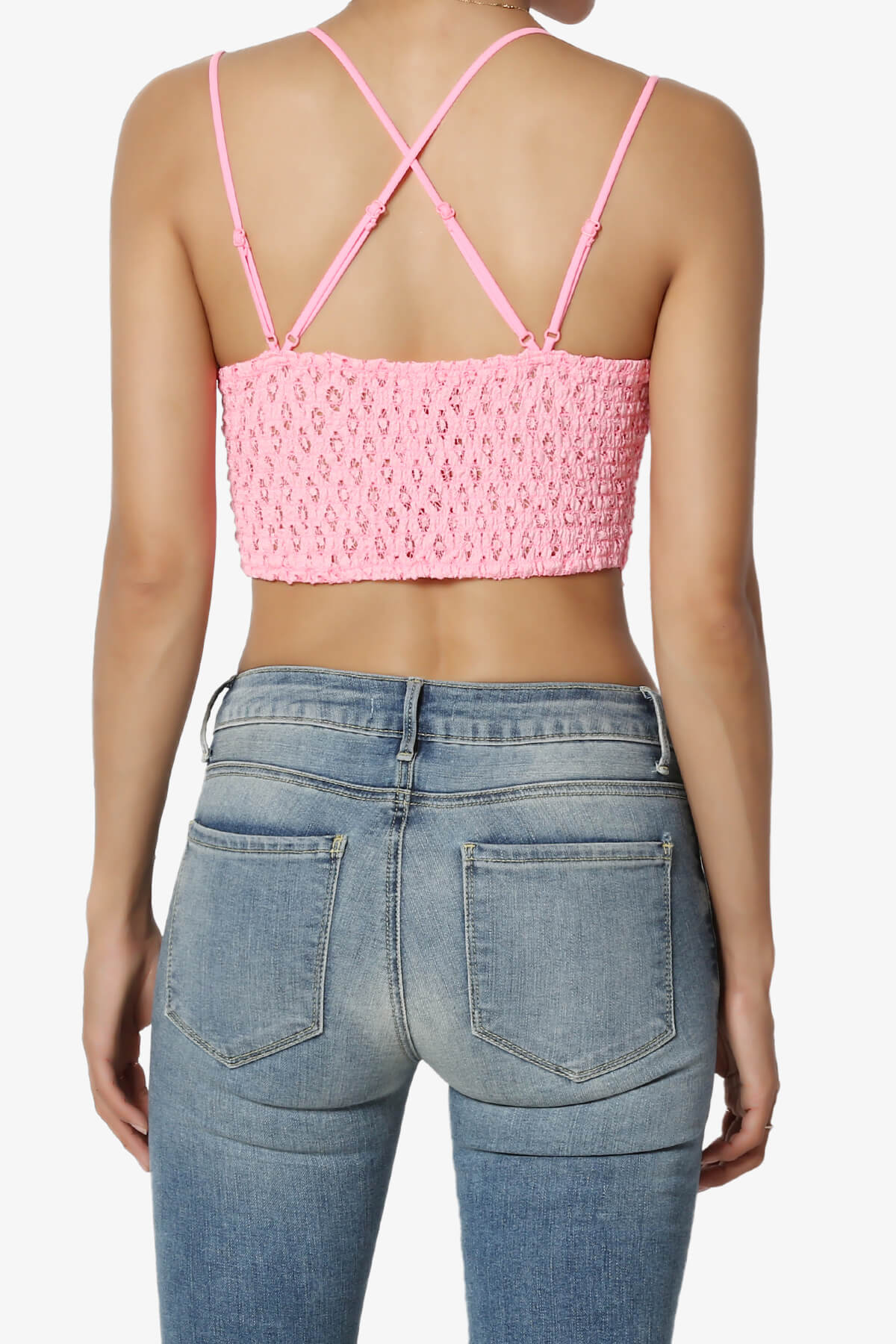 Adella Crochet Lace Bralette BRIGHT PINK_2