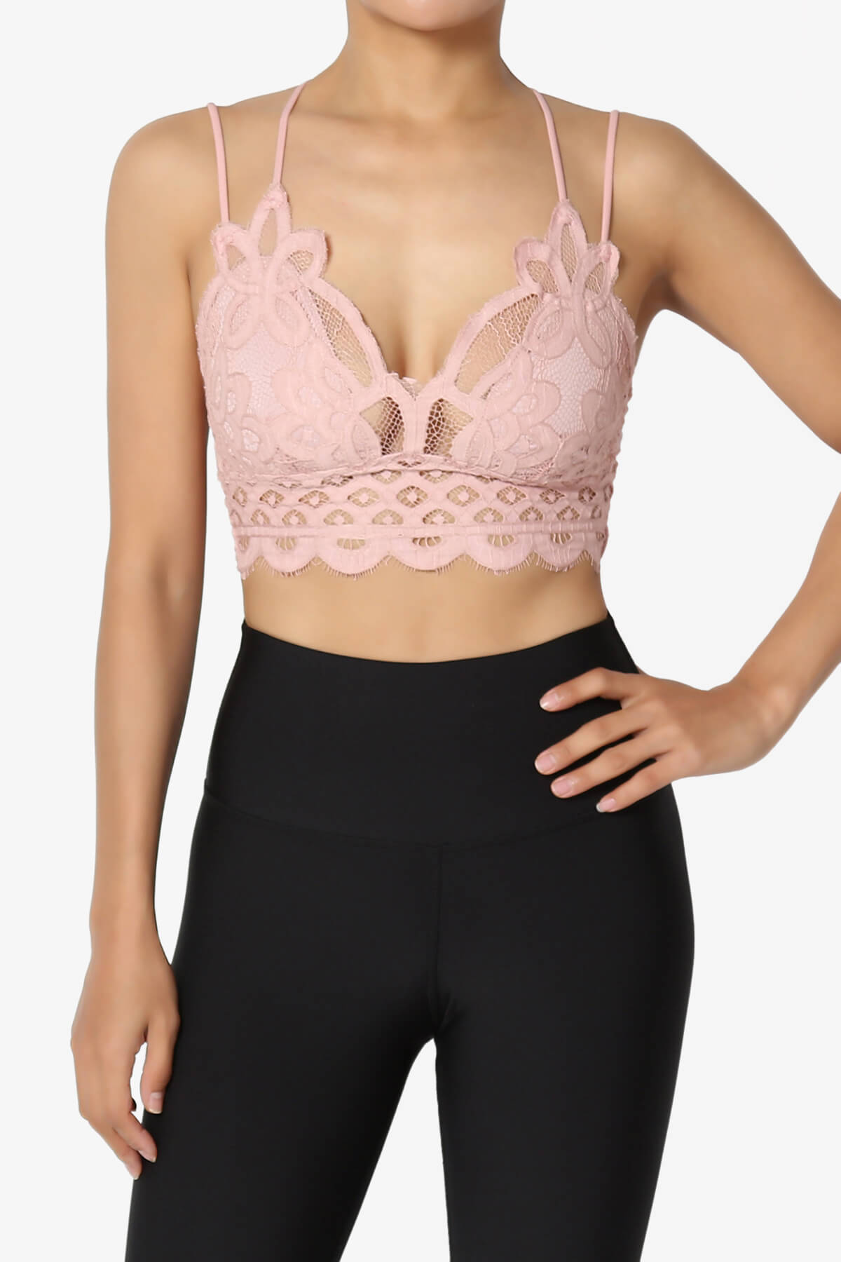 Adella Crochet Lace Bralette CREAM MAUVE_1