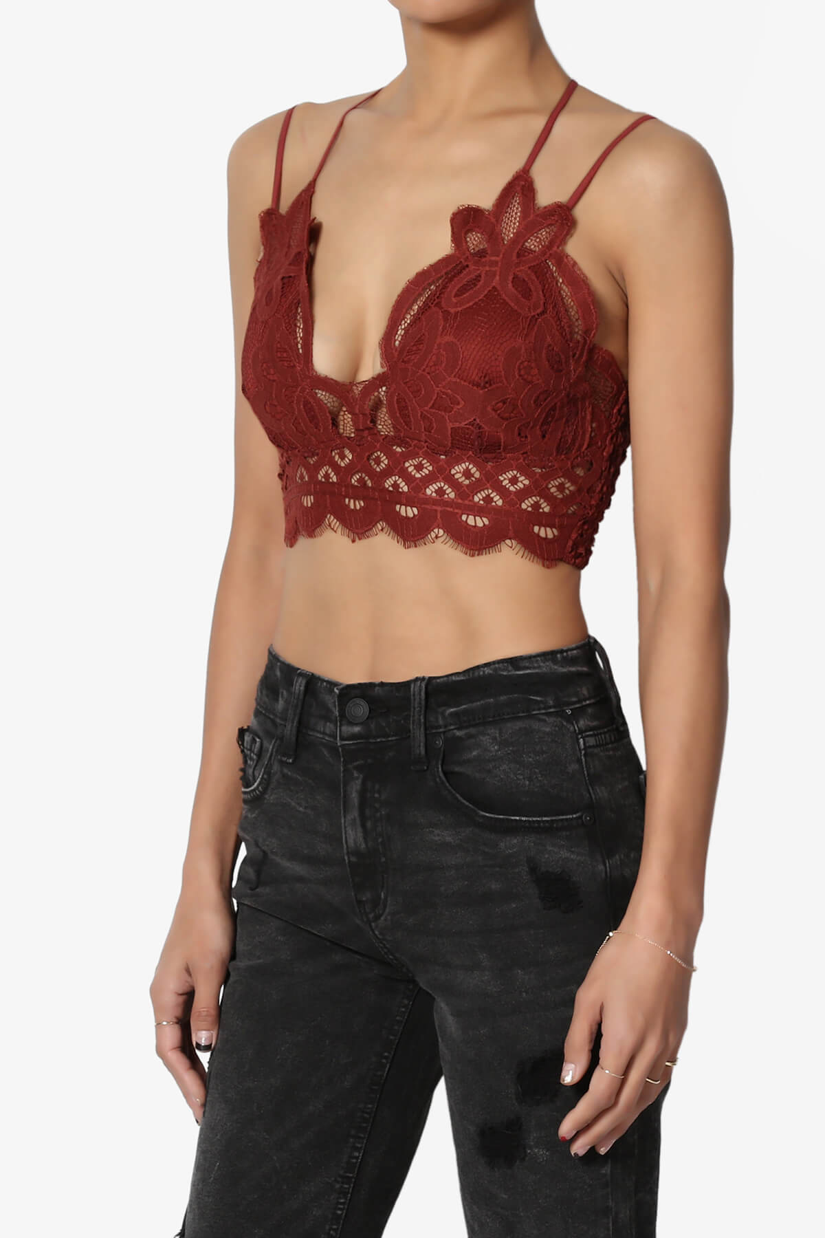 Adella Crochet Lace Bralette DARK RUST_3