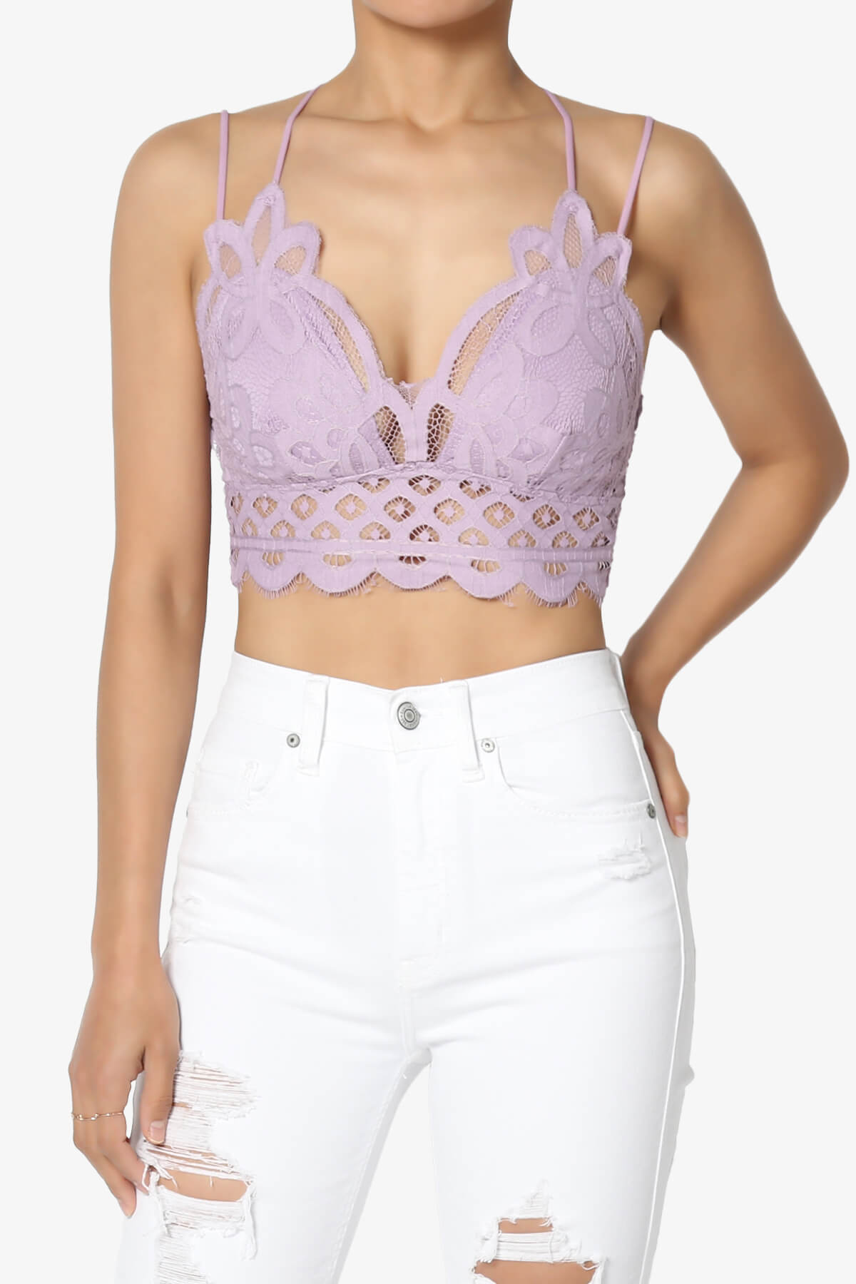 Adella Crochet Lace Bralette DUSTY LAVENDER_1