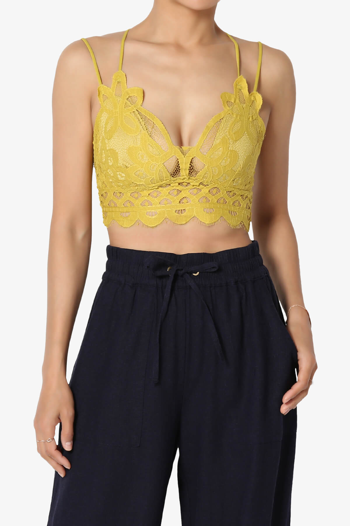 Adella Crochet Lace Bralette GOLDEN WASABI_1