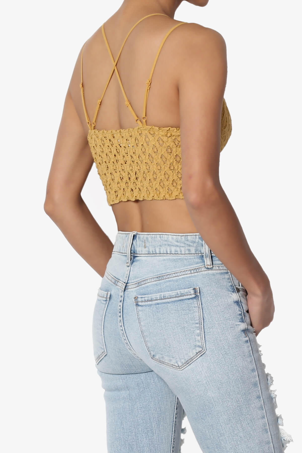 Adella Crochet Lace Bralette LIGHT MUSTARD_4