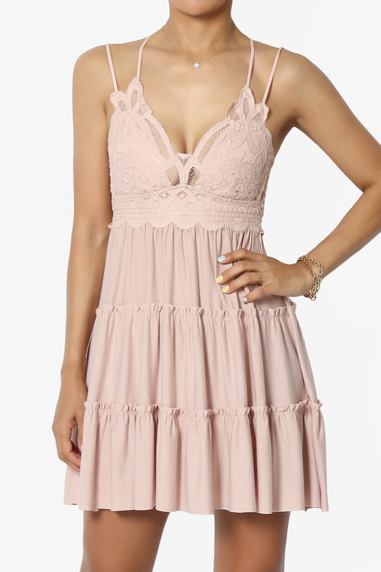 Adella Crochet Lace Ruffle Cami Tunic