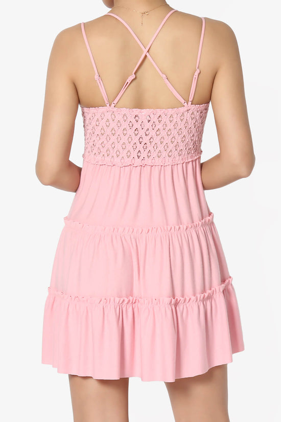 Load image into Gallery viewer, Adella Crochet Lace Ruffle Cami Tunic DUSTY PINK_2
