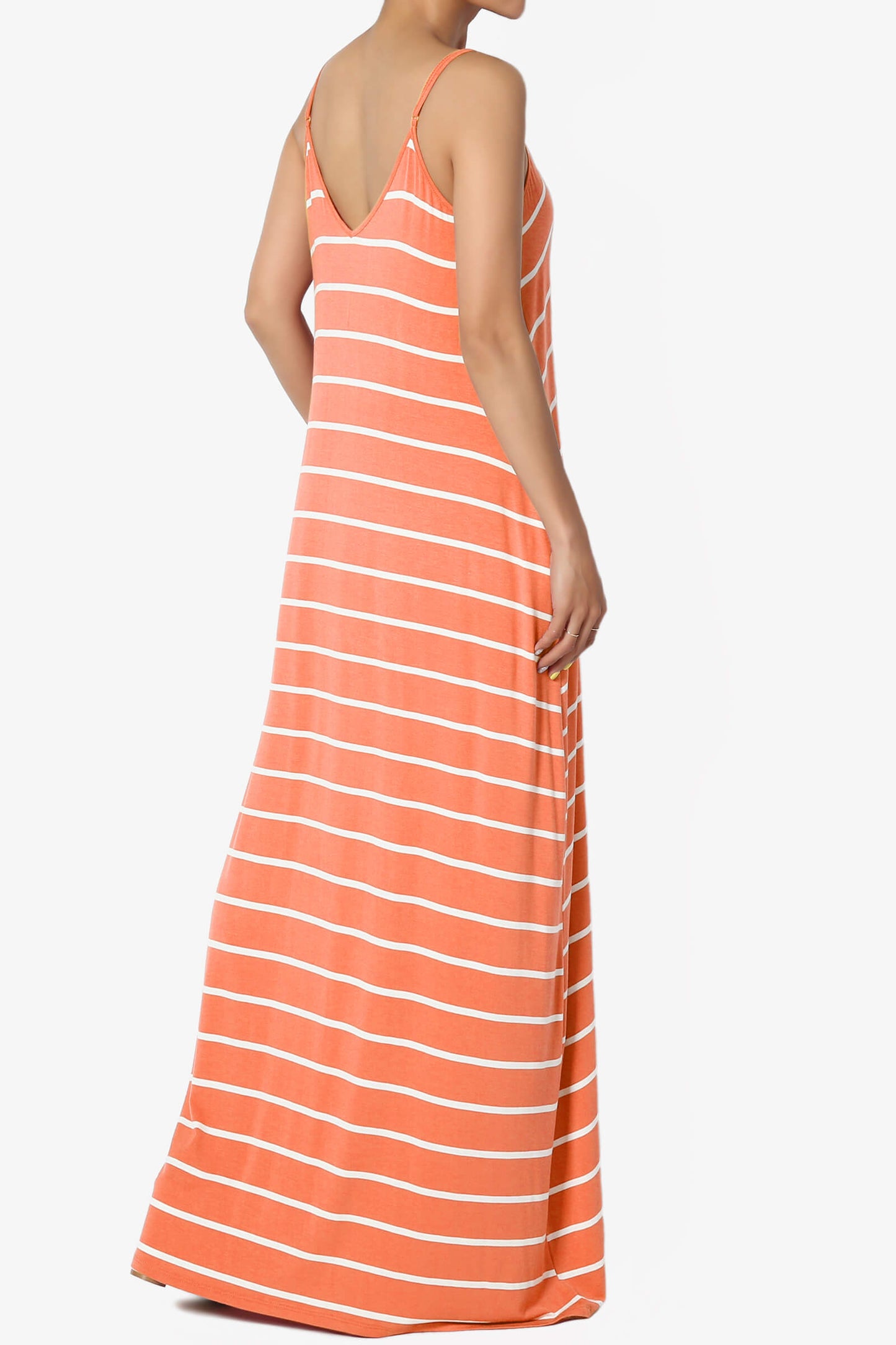 Adilette Striped Cami Maxi Dress ASH COPPER_4