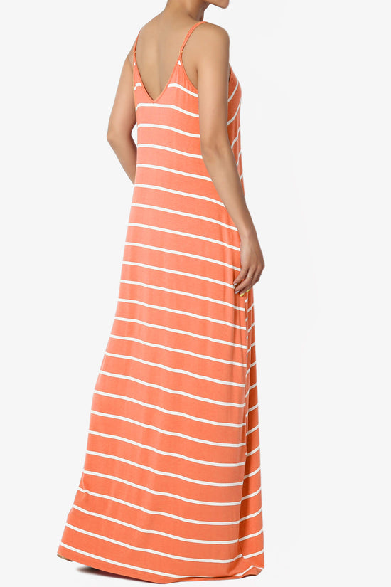 Adilette Striped Cami Maxi Dress ASH COPPER_4