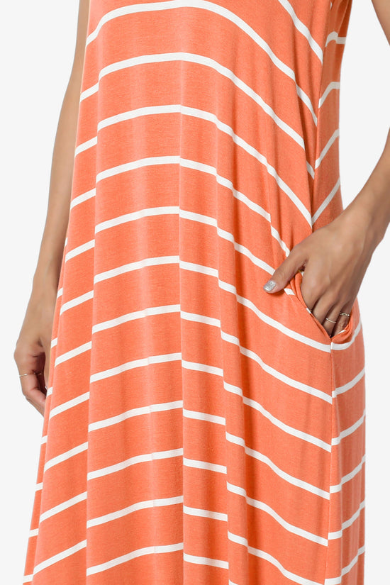 Adilette Striped Cami Maxi Dress ASH COPPER_5