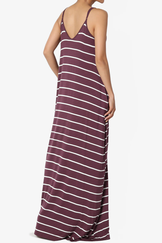 Adilette Striped Cami Maxi Dress DUSTY PLUM_4