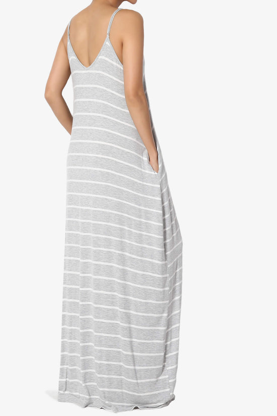 Adilette Striped Cami Maxi Dress HEATHER GREY_4