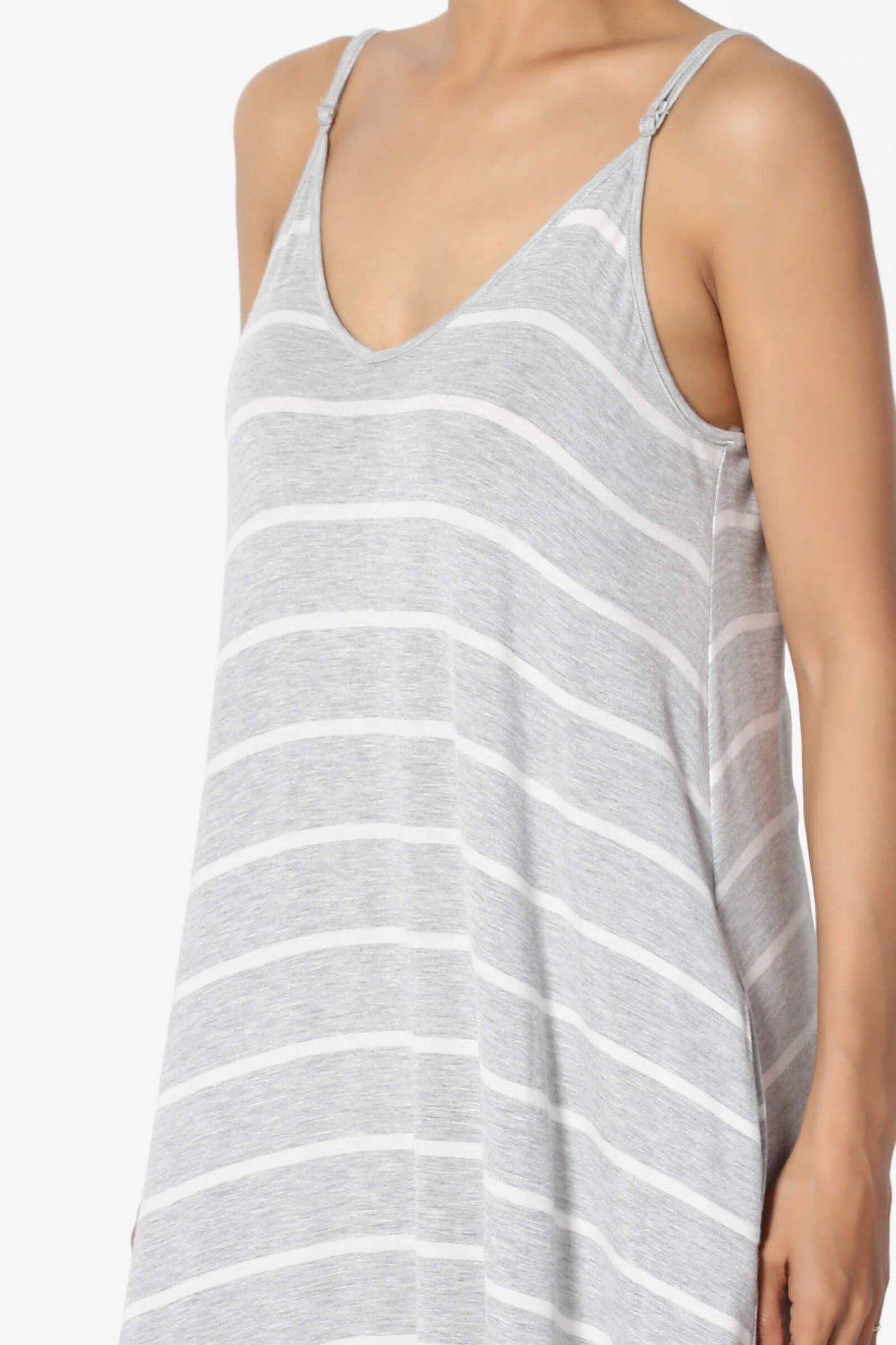 Adilette Striped Cami Maxi Dress HEATHER GREY_5