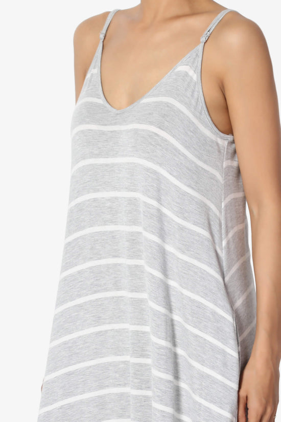 Adilette Striped Cami Maxi Dress HEATHER GREY_5