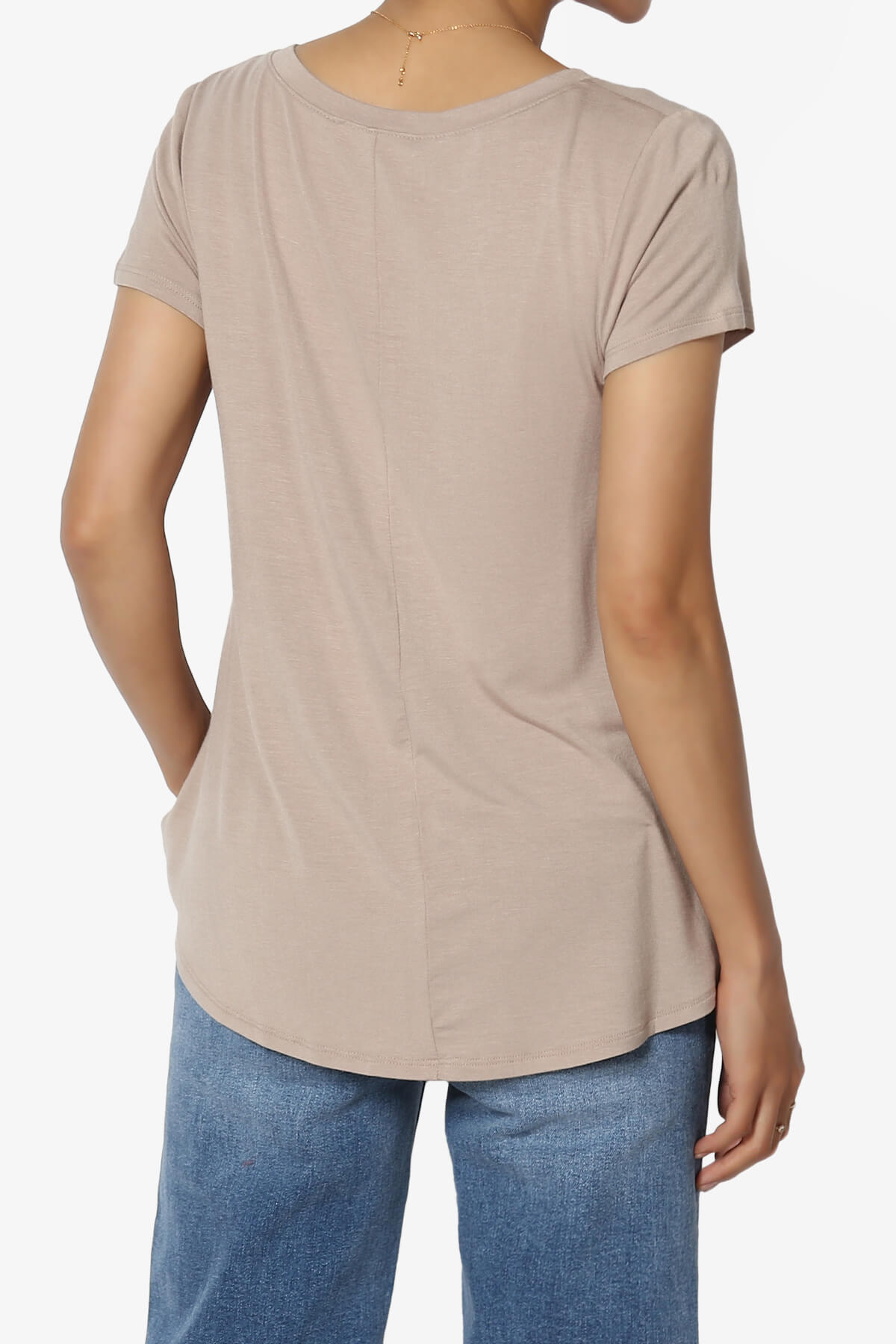 Agree V-Neck Short Sleeve T-Shirt ASH MOCHA_2