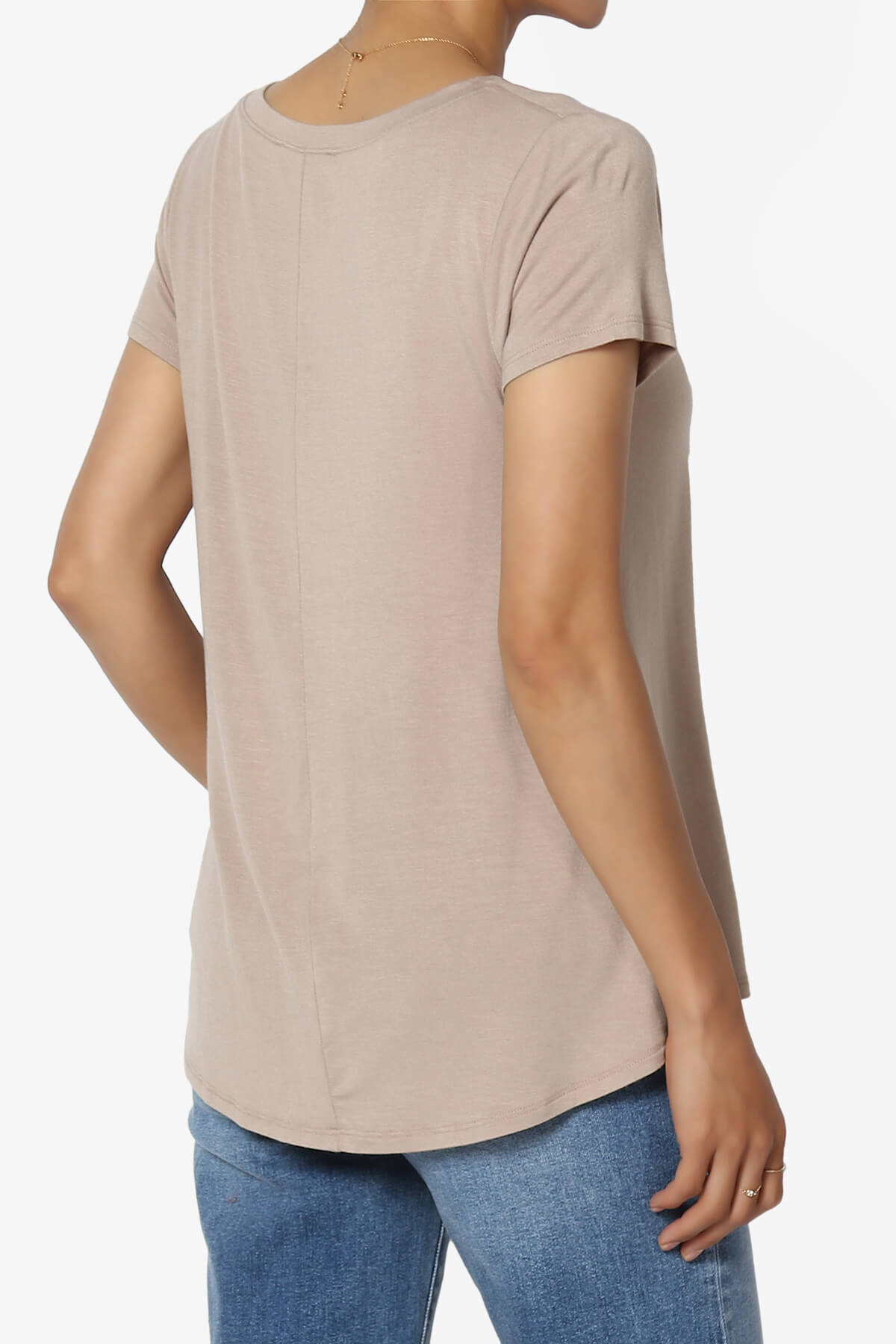 Agree V-Neck Short Sleeve T-Shirt ASH MOCHA_4