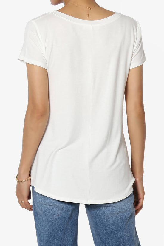 Agree V-Neck Short Sleeve T-Shirt IVORY_2