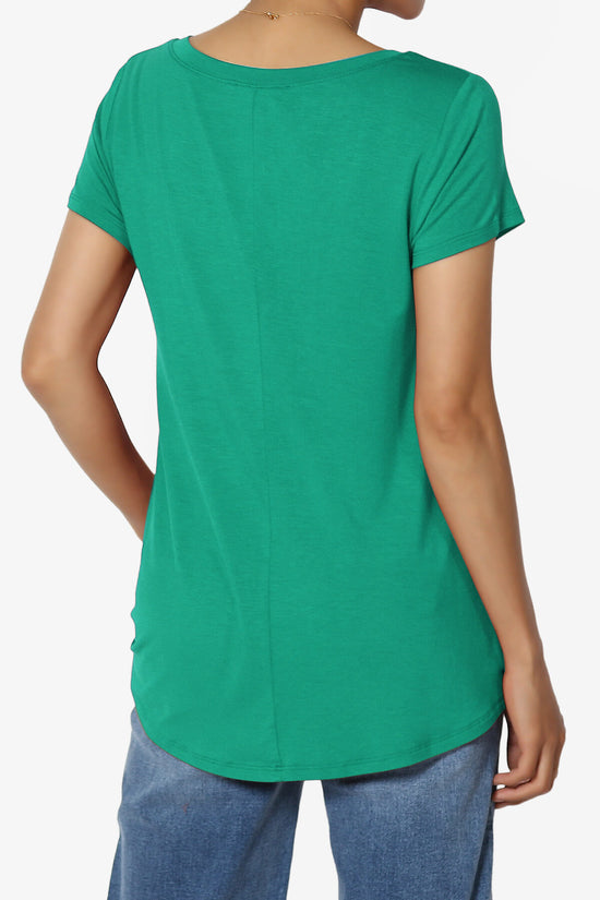 Agree V-Neck Short Sleeve T-Shirt KELLY GREEN_2