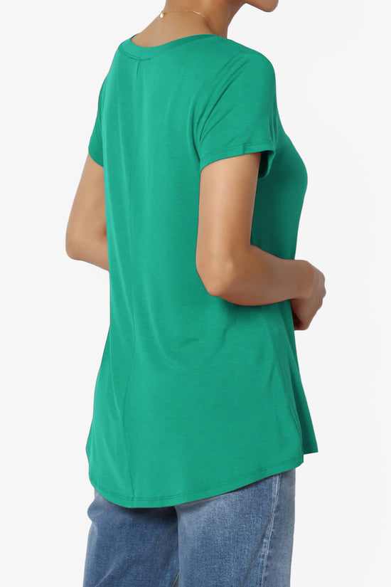 Agree V-Neck Short Sleeve T-Shirt KELLY GREEN_4