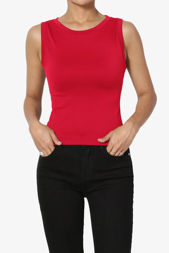 Aika Seamless Crop Tank Top RED_1