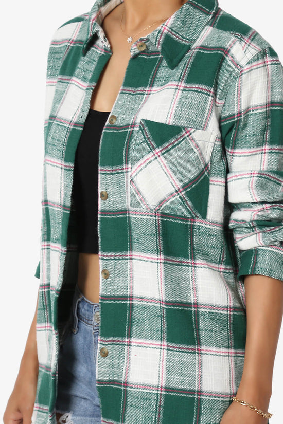 Genhoo Womens Flannel Shirts Roll Up Long Sleeve Plaid Shirt Collared  Button Down Gingham Casual Top S-4XL, Green-1, Small : : Clothing,  Shoes & Accessories