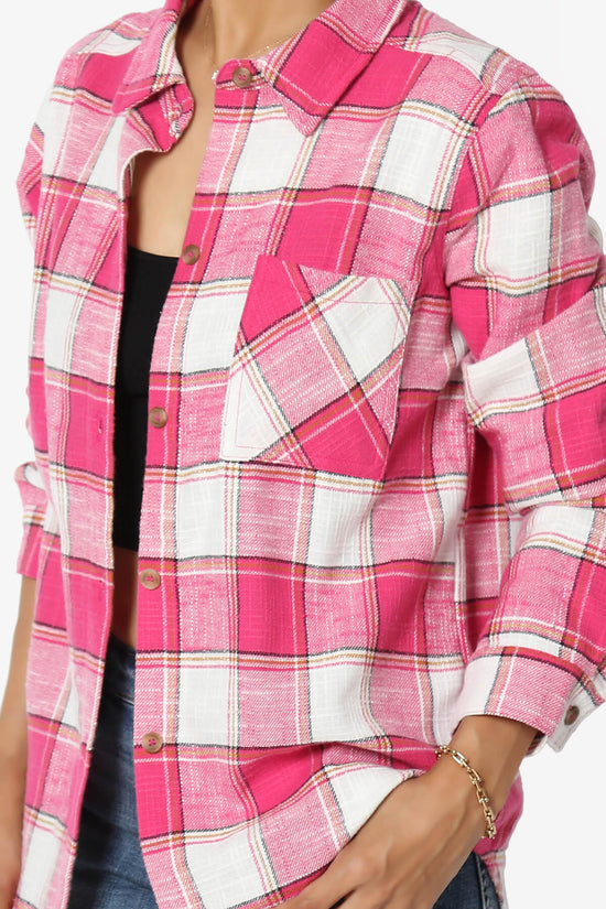 Load image into Gallery viewer, Allegra Plaid Flannel Button Down Shirt FUCHSIA_5
