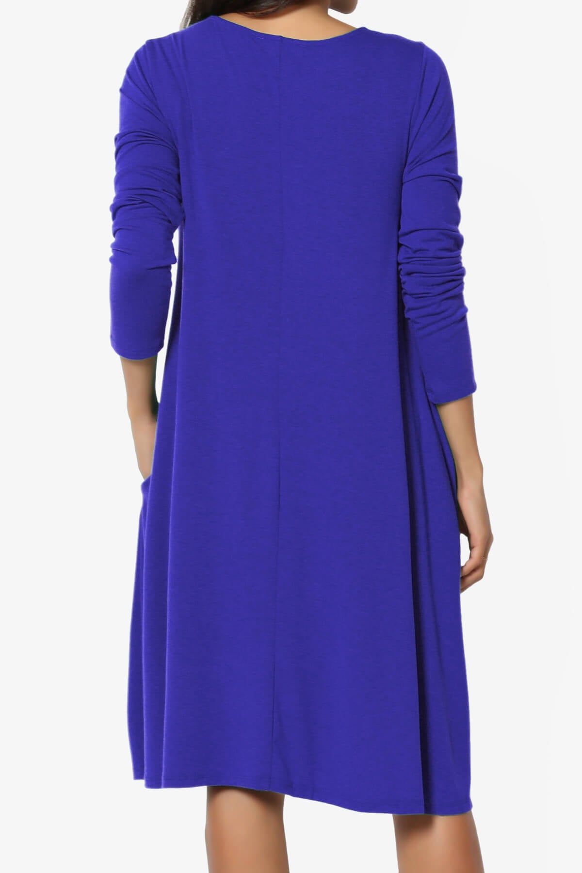 Allie Long Sleeve Jersey A-Line Dress BRIGHT BLUE_2